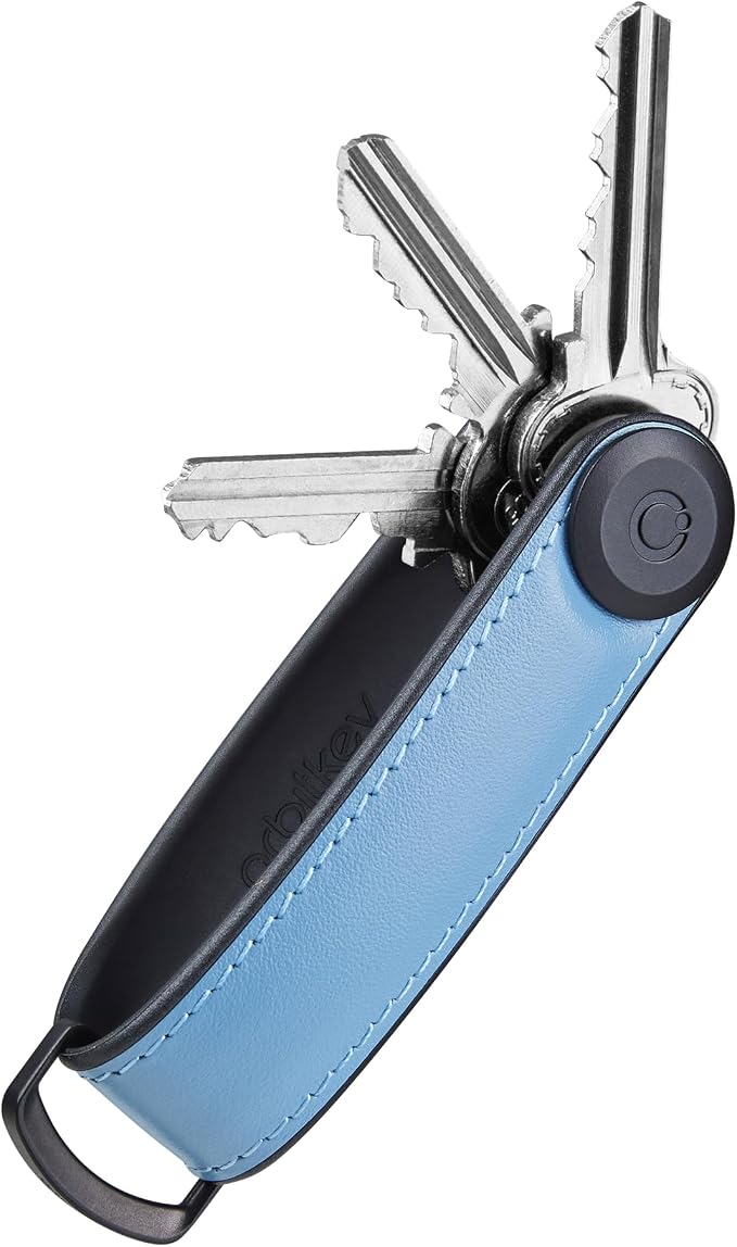 Orbitkey Key Organizer Hybrid Leather | Premium Nappa leather & TPU, Stainless by Orbitkey