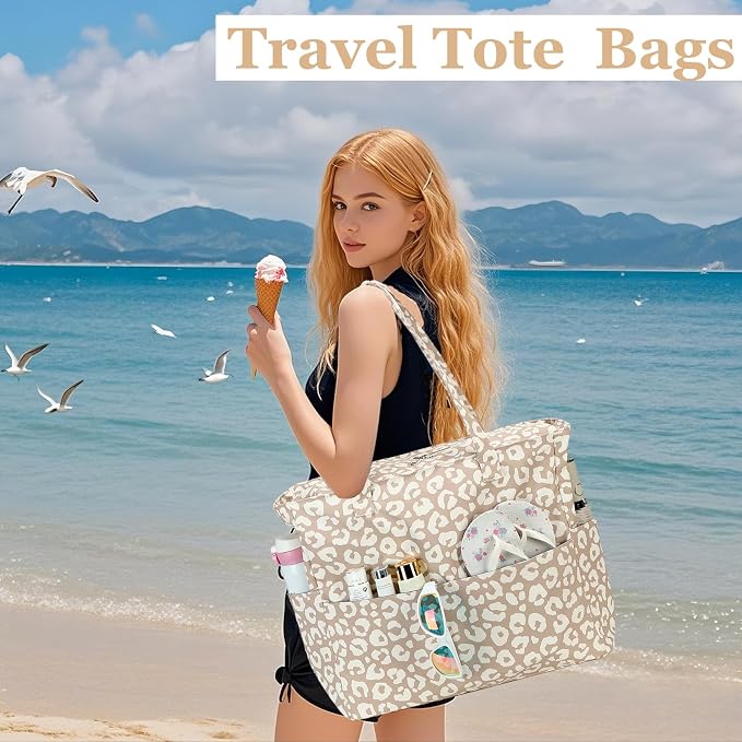 LEDAOU Beach Bag Waterproof Sandproof Women Tote Bag Pool Bag - Image 4