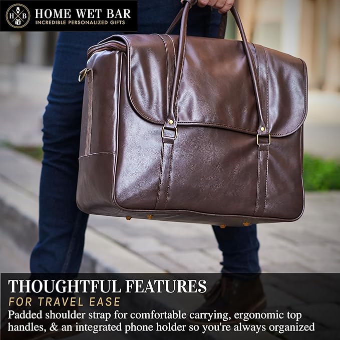 Graham Whiskey Bottle Carrier and Weekender Travel Bag | Customizable - Image 6