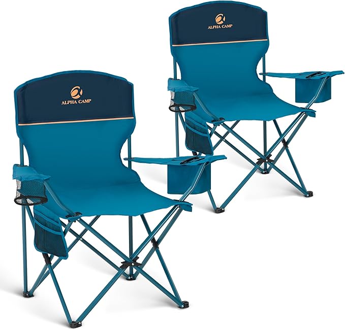 ALPHA CAMP Camping Chair 2 Pack Portable Chair by ALPHACAMP