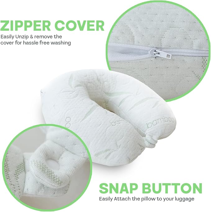 Sacred Thread White Rayon Derived from Bamboo Neck Pillow, Travel Pillows - Image 3