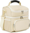 FlowFly Double Layer Cooler Insulated Lunch Bag Adult Lunch Box Large Tote Bag by FlowFly