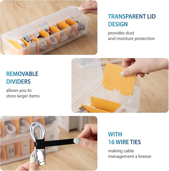 2 Pack Cable Organizer Storage Box - Image 4