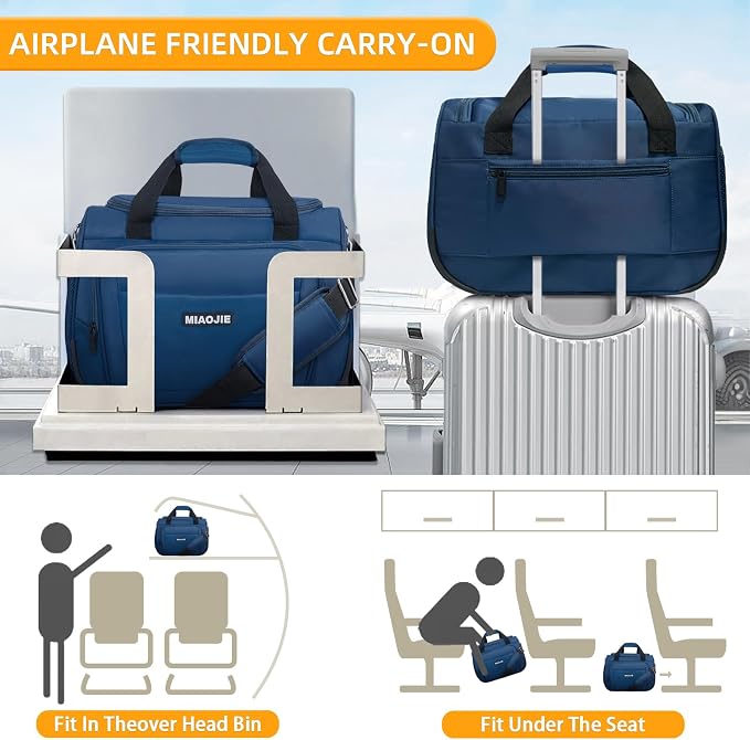 Underseat Carry On Luggage Lightweight Travel Tote Weekender Bag Overnight - Image 3