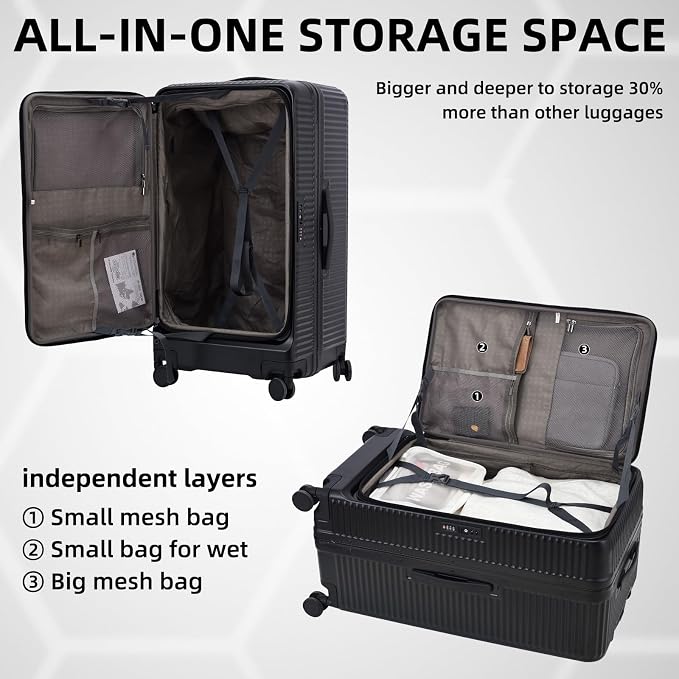 2 pieces 20/29 Aluminum Frame Carry On and Checked Luggage Set - Image 5