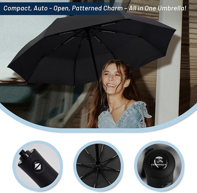 SY COMPACT Travel Umbrella Windproof Automatic Umbrellas Small Compact UV Sun - Image 2