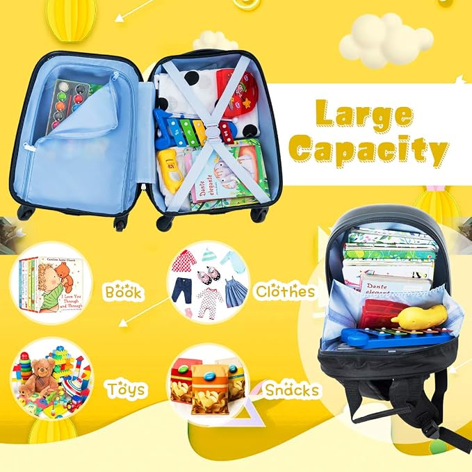 HONEY JOY Kids Luggage, Lightweight Toddler Girls Suitcase, Durable ABS - Image 3
