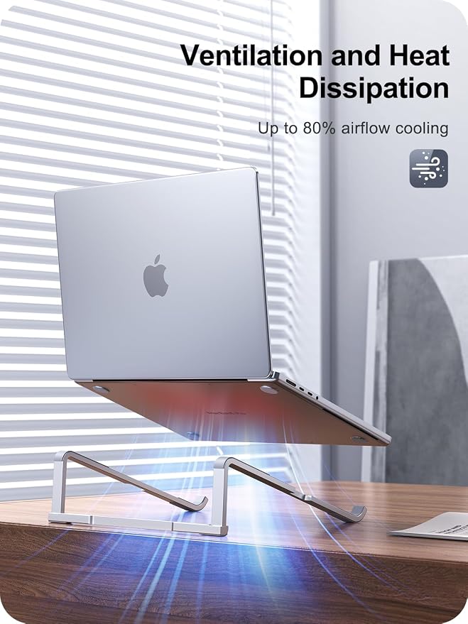 Laptop Stand for Desk, Aluminum Computer Stand for Laptop, Foldable Laptop Riser - Image 3
