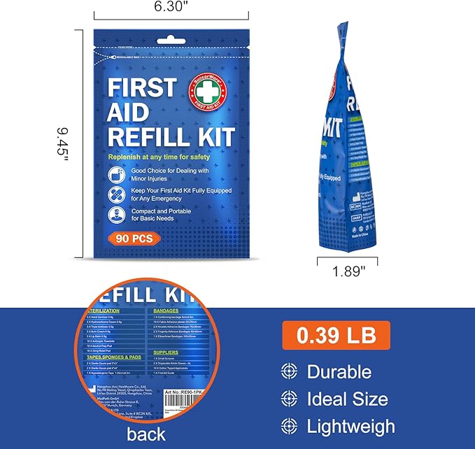 90 Pieces First Aid Refill Kit - Image 3