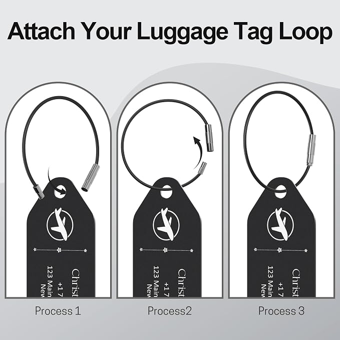 4 PCS Personalized Metal Luggage Tag – Personalized Engraved Suitcase Tag - Image 3