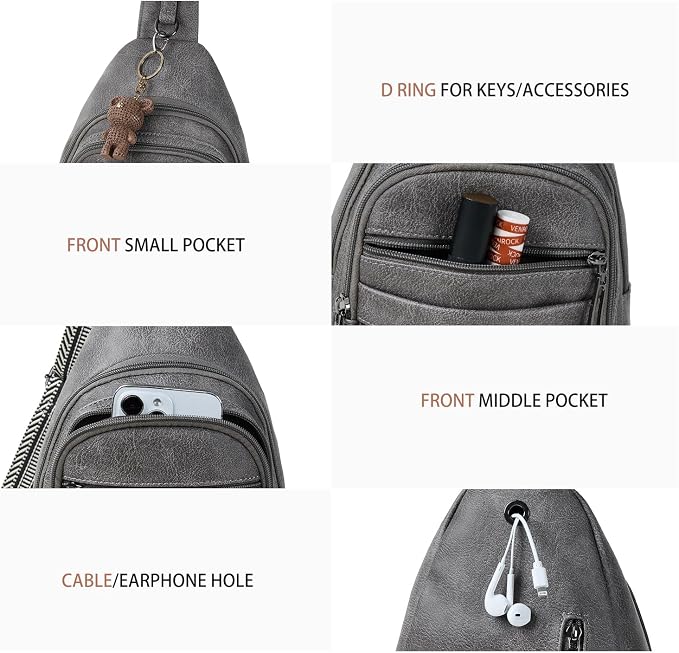 Sling Bag for Women Crossbody Bags Sling Purse Cross Body Backpack Vegan - Image 6