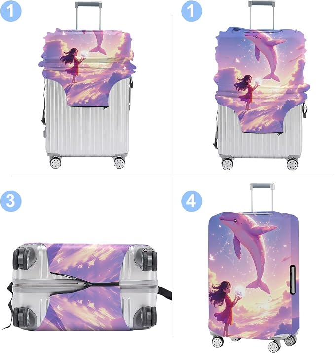 Luggage Cover Washable Suitcase Protector Anti-Scratch, Stretchable Fit - Image 5