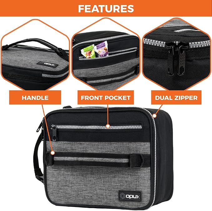 opux Insulated Lunch Box for Men Women Adult, Compact Lunch Bag for Kids Boy - Image 6