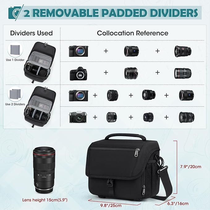 RAINSMORE Camera Bag, DSLR/SLR/Mirrorless Camera Case - Image 3