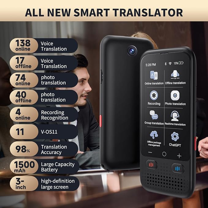 Language Translator Device, Upgraded ChatGpt AI Translator No WiFi Needed - Image 2