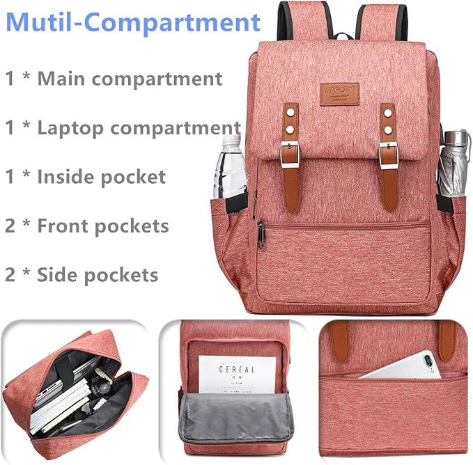 HFSX Vintage Backpack Men Women Business Travel Computer Backpack College - Image 5