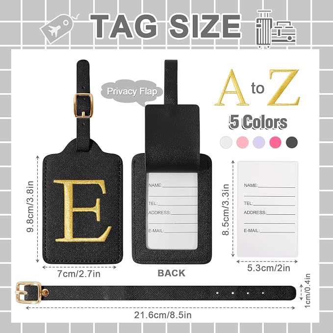 Personalized Initial Luggage Tags - Image 2