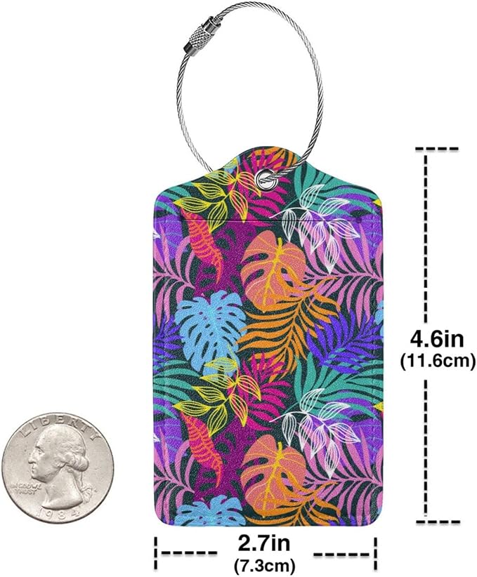 2PC Tropical Leaves Luggage Tags - Image 4