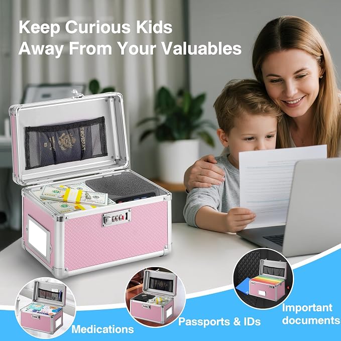 13.4 x 8 x 8.7 Inch Lockable Storage Box - Image 3