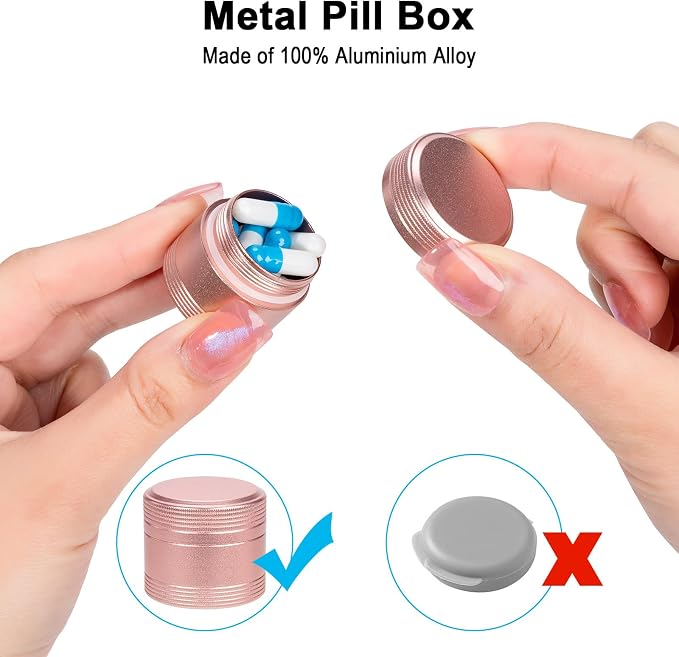 Portable Metal Pill Box Single Waterproof Pill Case - Image 5