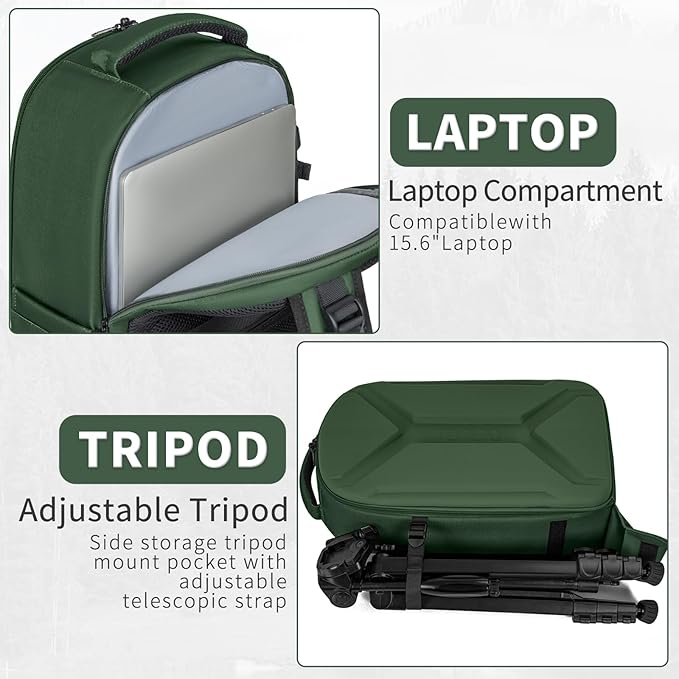 TORIBIO Camera Backpack, Hardshell DSLR Photography Camera Bag, Waterproof Hard - Image 5