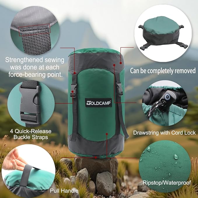 GOLDCAMP Compression Sack for Sleeping Bag Store Ultralight Sleeping Bag - Image 4