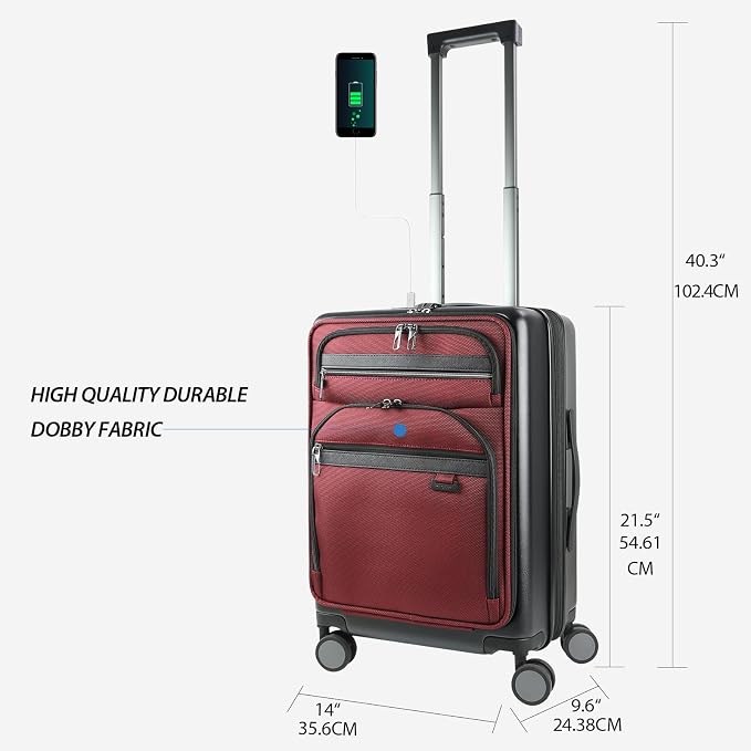 KROSER Hardside Expandable Carry On Luggage 22x14x9 Airline Approved - Image 2