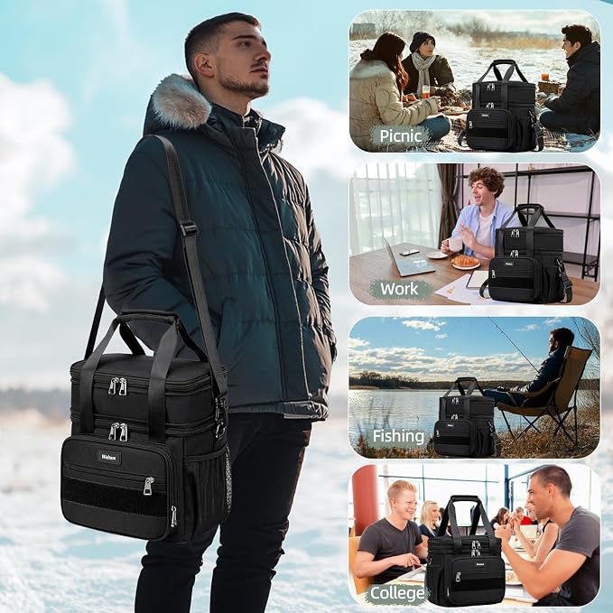 Weitars Lunch Box for Men Women Dual Compartment Lunch Box Heavy Duty Large - Image 7