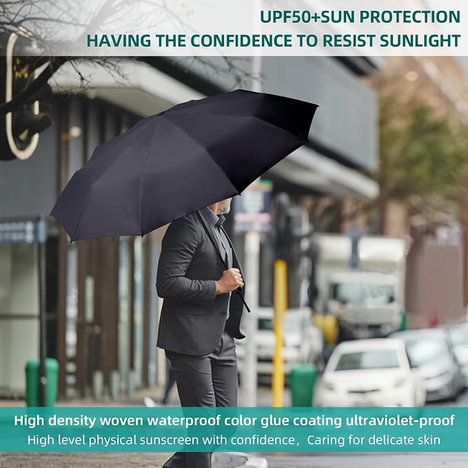 Folding Umbrella Anti-UV Compact Durable Folding Umbrella Auto Open Close - Image 7