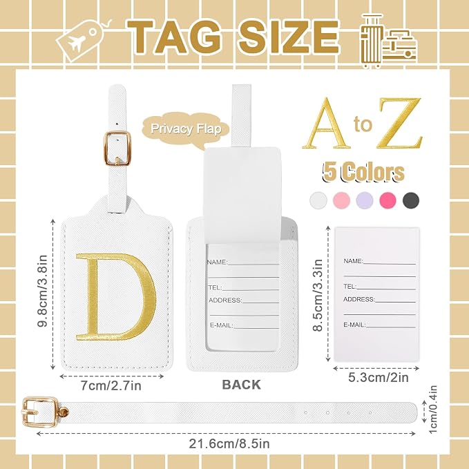 Personalized Initial Luggage Tags - Image 2