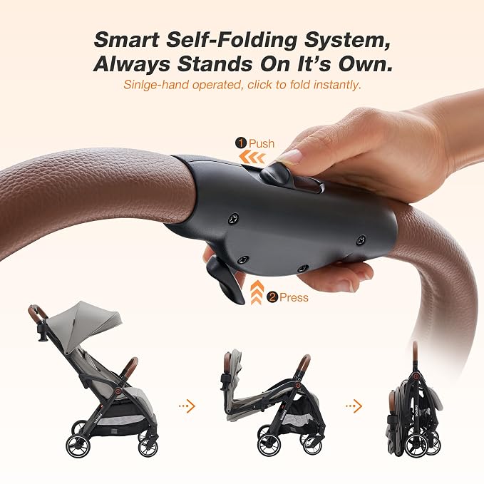 Travel Stroller, Overhead-Friendly Compact Baby Stroller, Self-Folding Toddler - Image 2