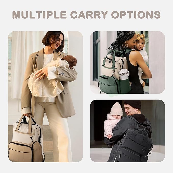 VONAL Diaper Bag Backpack, Lightweight Baby Diaper Bags, Travel Large Diaper Bag - Image 2