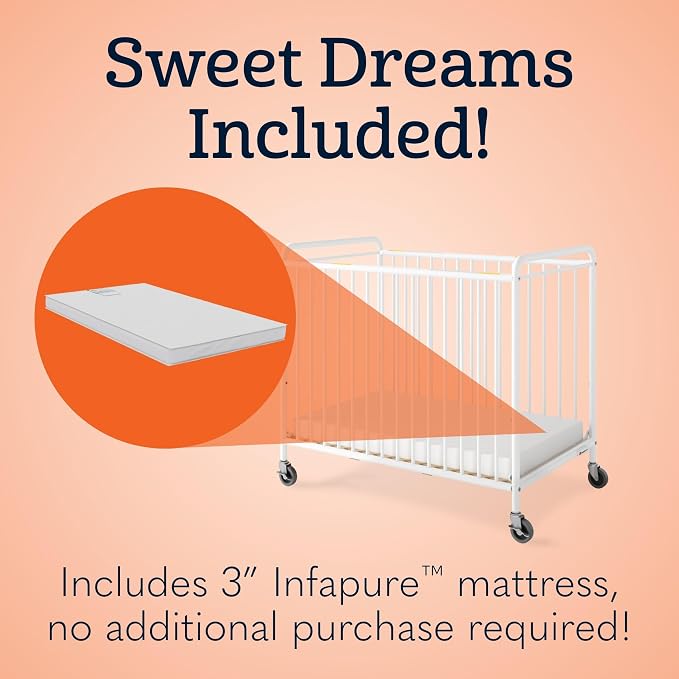 Foundations Chelsea Clearview Metal Compact Daycare Crib, Compact Mini Size - Image 6