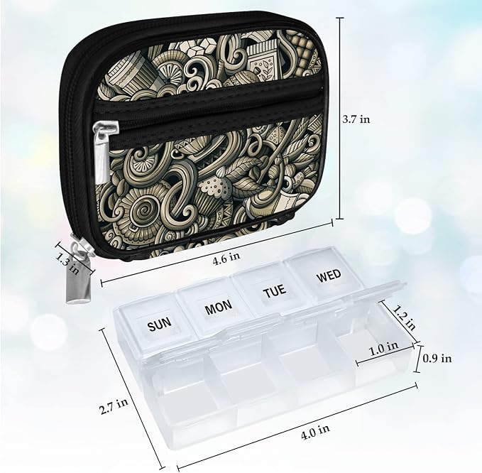 Serfeymi Weekly Travel Pill Organizer Pill Case - Image 2