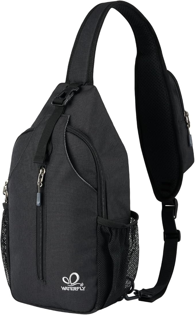 WATERFLY Crossbody Sling Backpack Sling Bag Travel Hiking Chest Bag Daypack by Waterfly