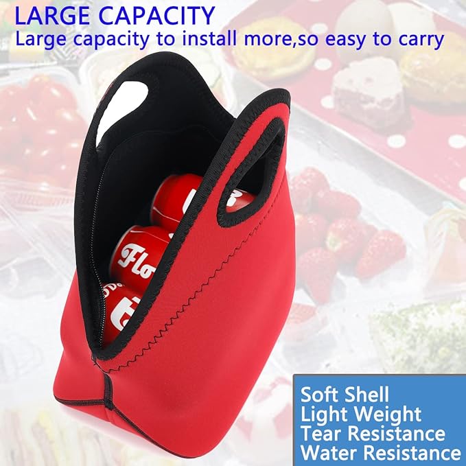 FlowFly Neoprene Lunch Tote Insulated Thermal Reusable Lunch Bag Box - Image 4