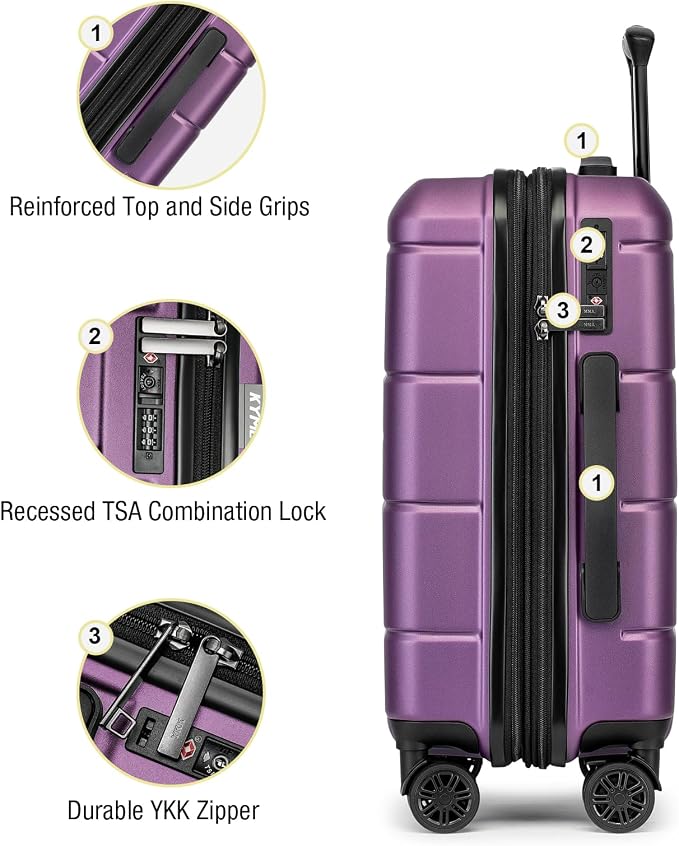 KYME Hardside Expandable Carry On Luggage 22x14x9 Airline Approved - Image 6