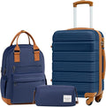 LONG VACATION 3 Piece Carry On Luggage 20 Inch Suitcase by LONG+VACATION