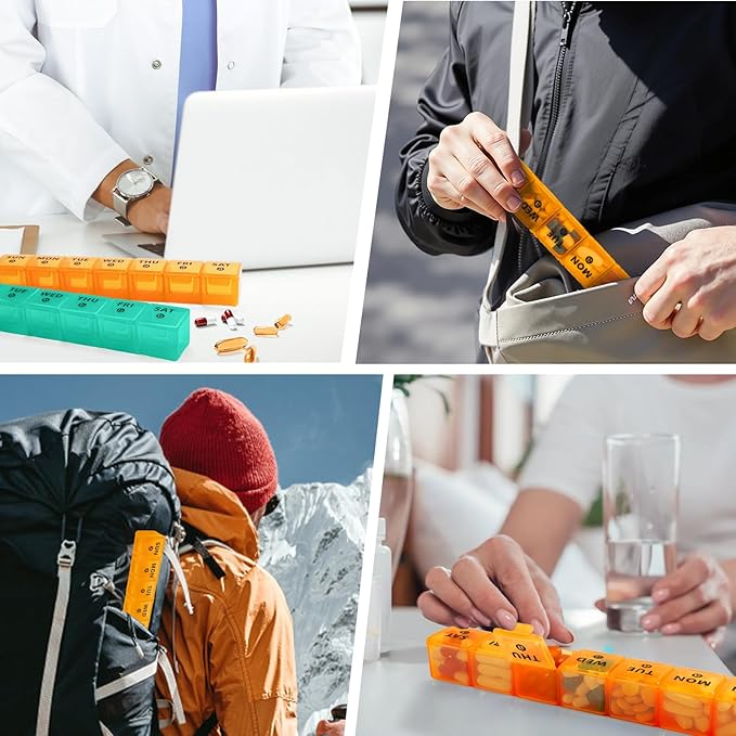 2-Pack Large Weekly Pill Organizer, 7 Day Pill Cases Organizers Once A Day - Image 4