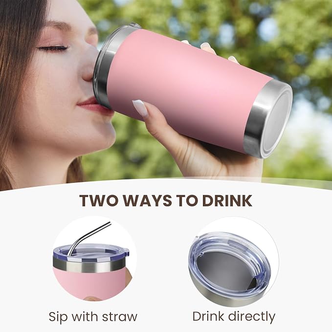 MEWAY 20oz Tumbler 4 Pack Double Wall Vacuum Insulated Travel Mug Bulk - Image 3