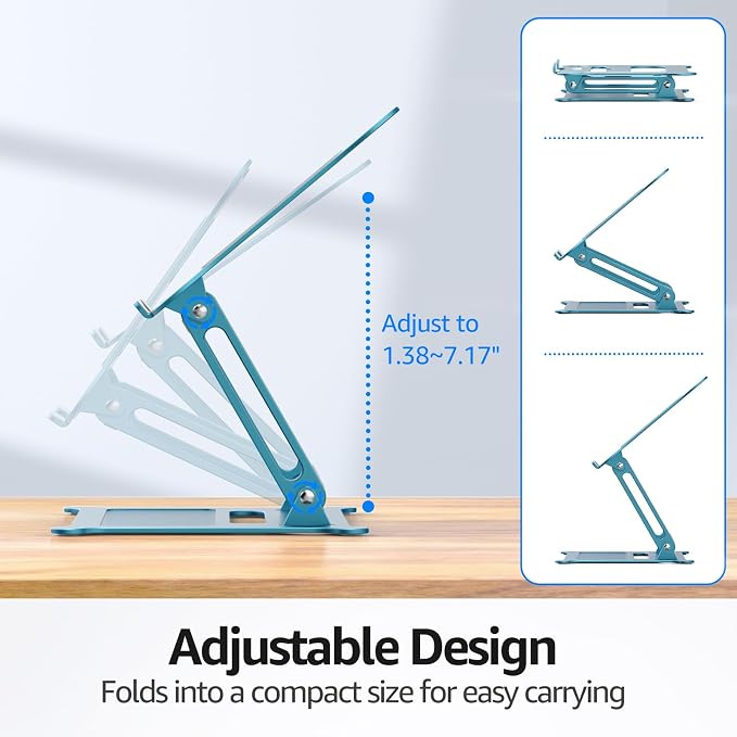 Urmust Laptop Notebook Stand Holder Adjustable Ultrabook Stand Riser Portable - Image 4
