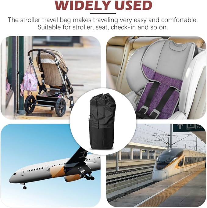 DOERDO Stroller Transport Bags, Large Foldable Carrying Storage Bag - Image 6