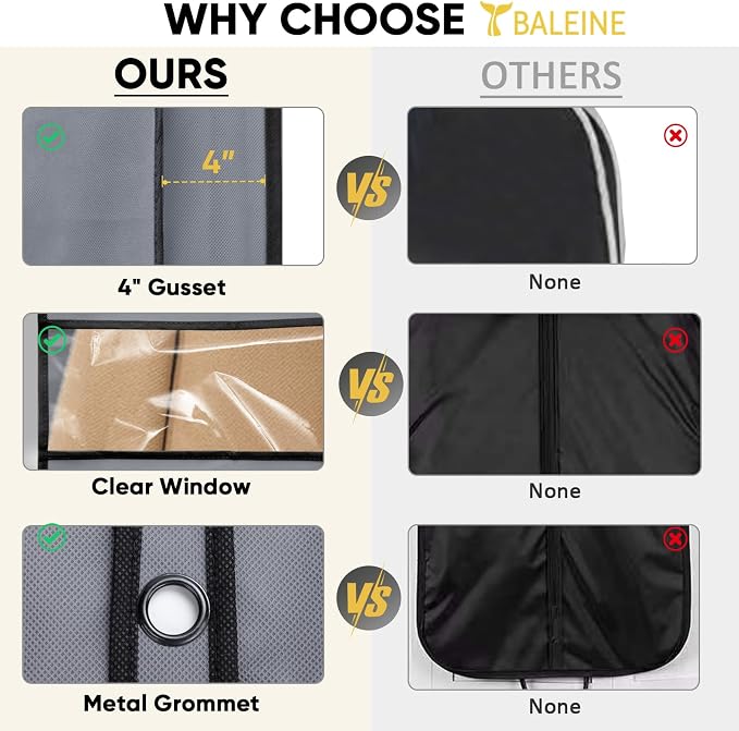 BALEINE 2PK Heavy Duty Garment Bag - Image 7