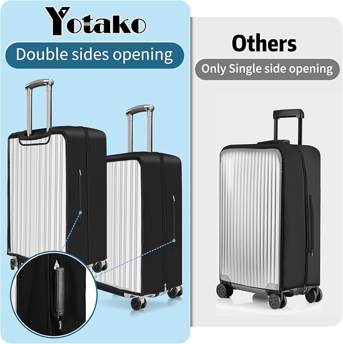 Yotako Upgraded Zippered Transparent PVC Suitcase Cover, No Disassembly - Image 3