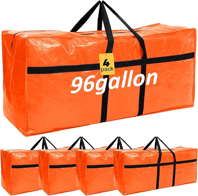 4 Pcs 96 Gallon Large Moving Bags by Clysee