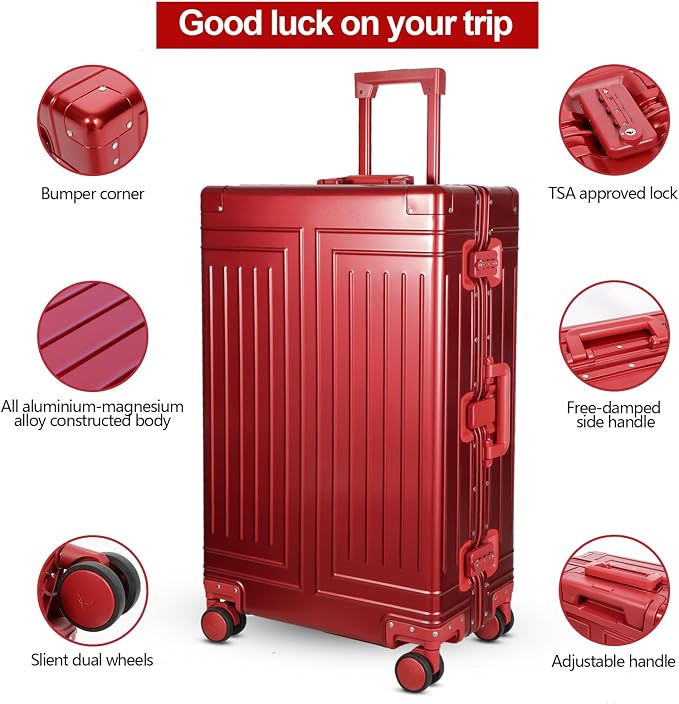 All Aluminum Carry On Luggage，Cut from Whole Aluminum Sheet，22x14x9 Airline - Image 2