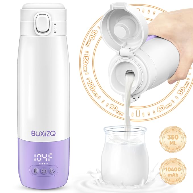 Portable Bottle Warmer for Travel, Portable Milk Warmer for Baby-12oz Ceramic by MOCKPOSE