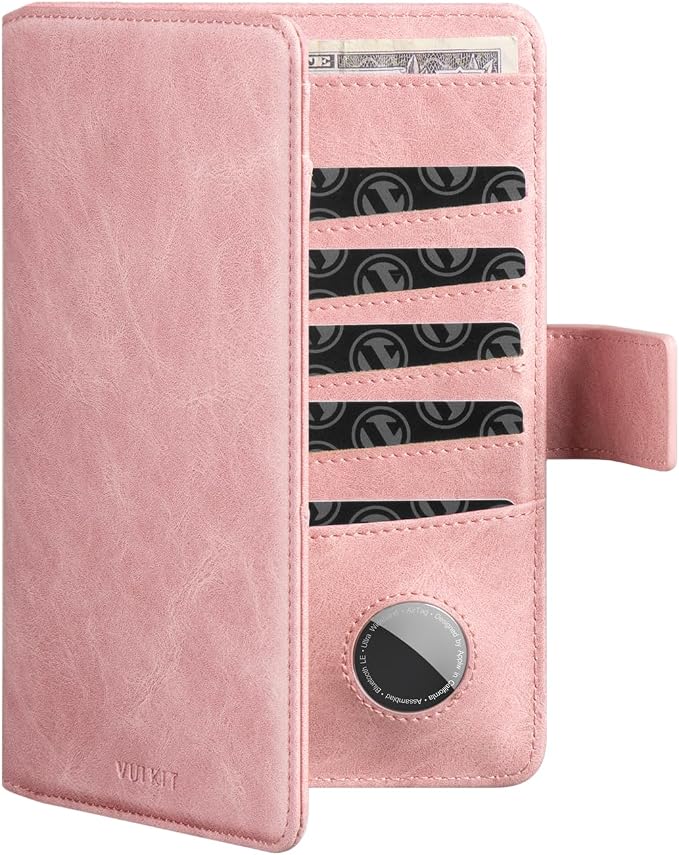 VULKIT Passport Holder with Airtag Holder RFID Blocking Passport Wallet Travel by VULKIT