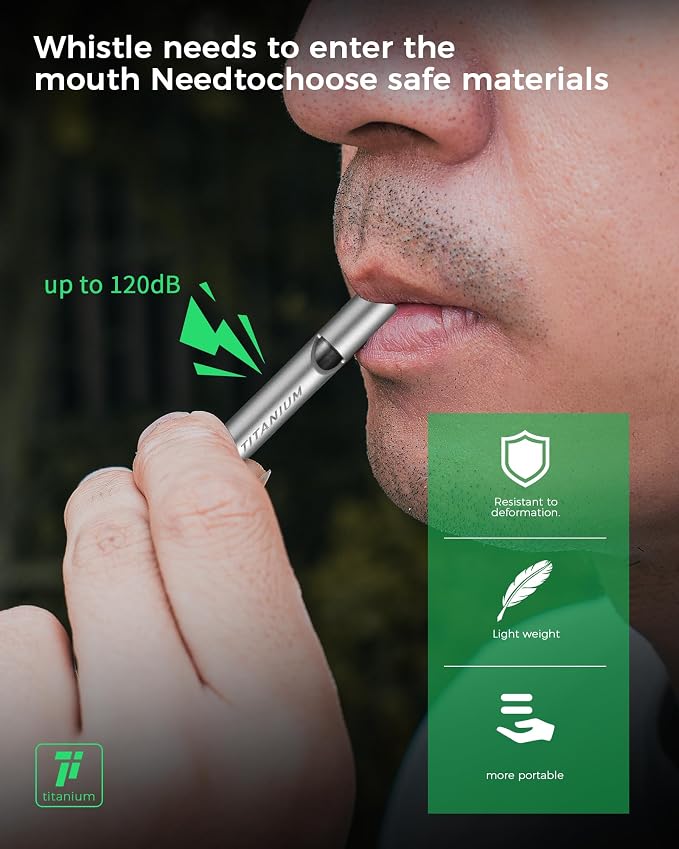 Titanium Emergency Whistle, Survival Safety Whistles - Image 4