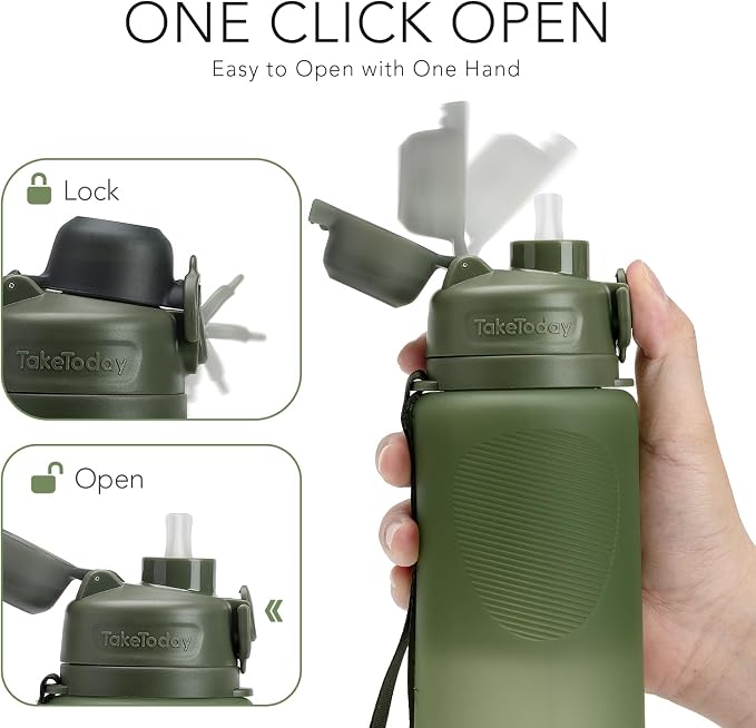TakeToday Collapsible Water Bottles 32oz, Foldable Travel Water Bottle - Image 5